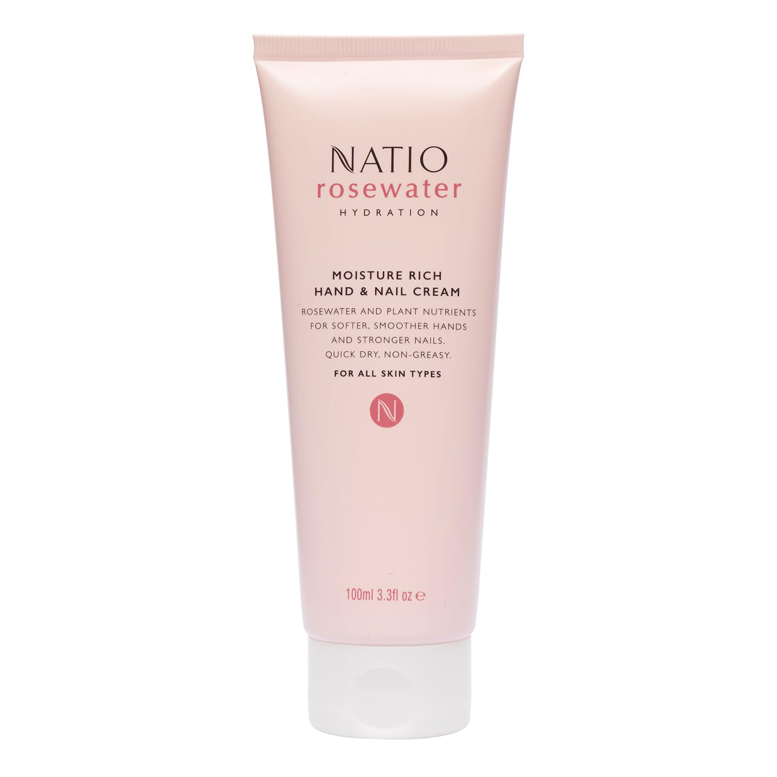 Rosewater Hydration Moisture Rich Hand And Nail Cream By Natio For Women - 3.3 Oz Cream