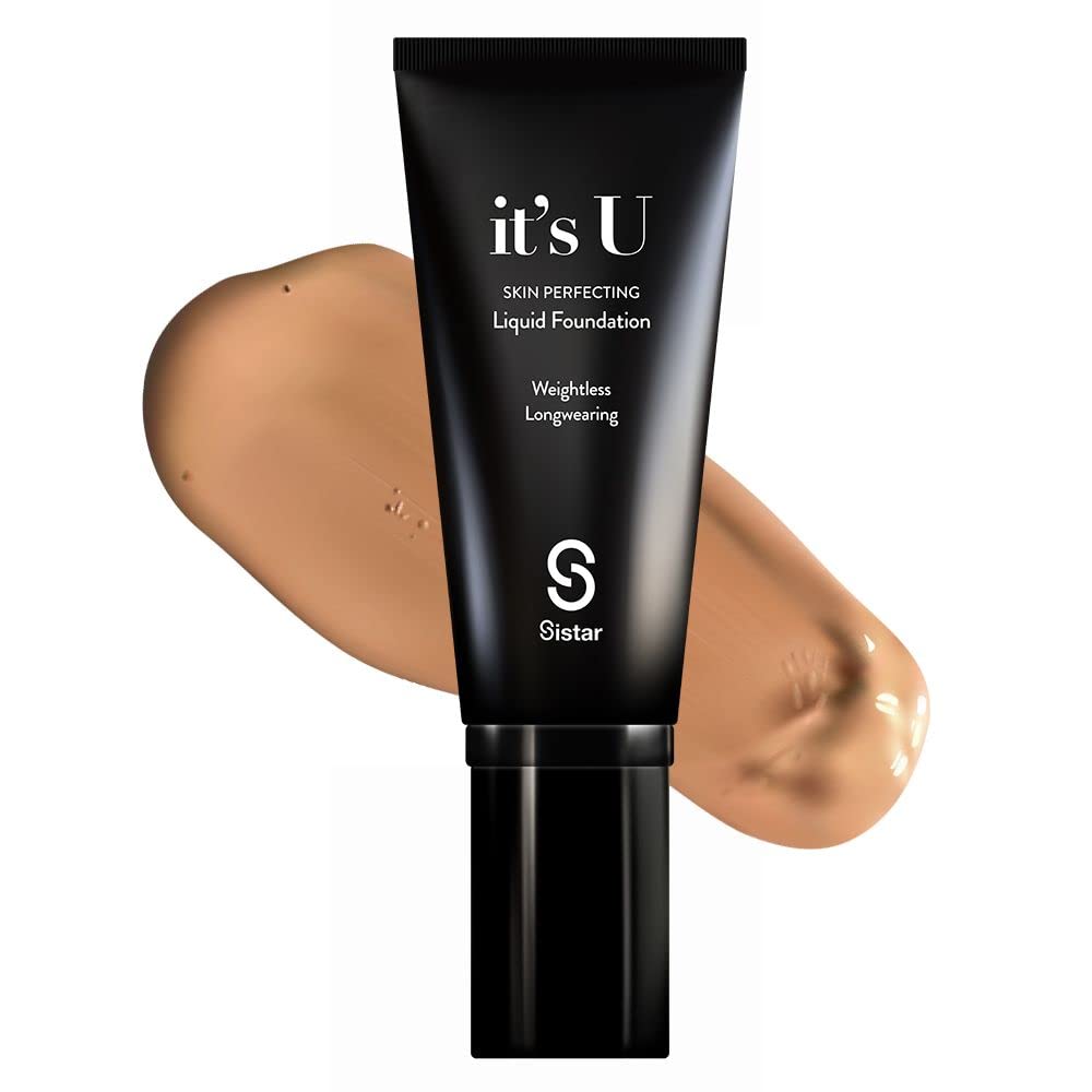 Sistar its U Skin Perfecting Liquid Foundation Medium Coverage Buildable Weightless Longwearing Blendable 35 g / 1.23 oz. (Gold