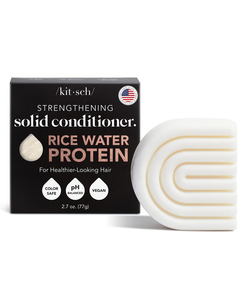 Kitsch Rice Water Protein Conditioner Bar For Hair Growth & Strengthening  Made In Us  Holiday Gift  Eco-Friendly Cleansing And