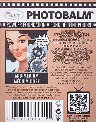 Thebalm Photobalm Talc Free Powder Foundation, Mid Medium
