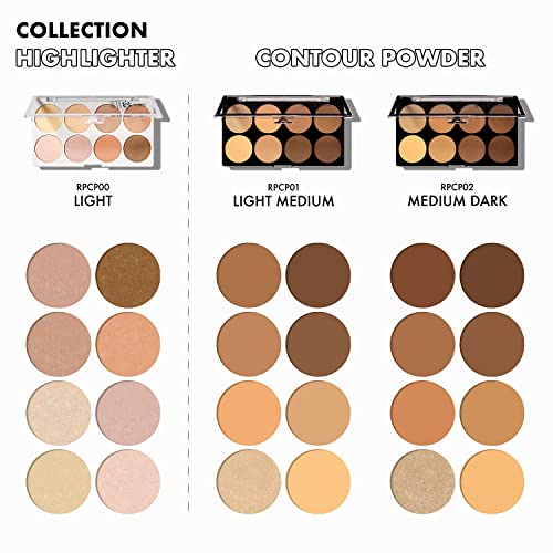 Ruby Kisses 3D Powder Contour Palette Medium Dark Define Your Cheekbones, Perfect Your Nose, And Sculpt Your Jawline