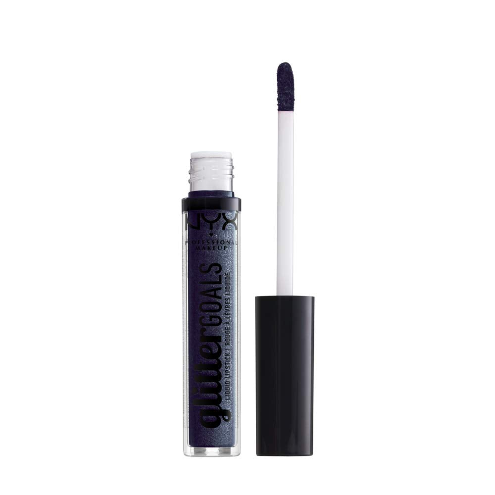 Nyx Professional Makeup Glitter Goals Liquid Lipstick - Oil Spill (Black With Blue And Purple Glitter)