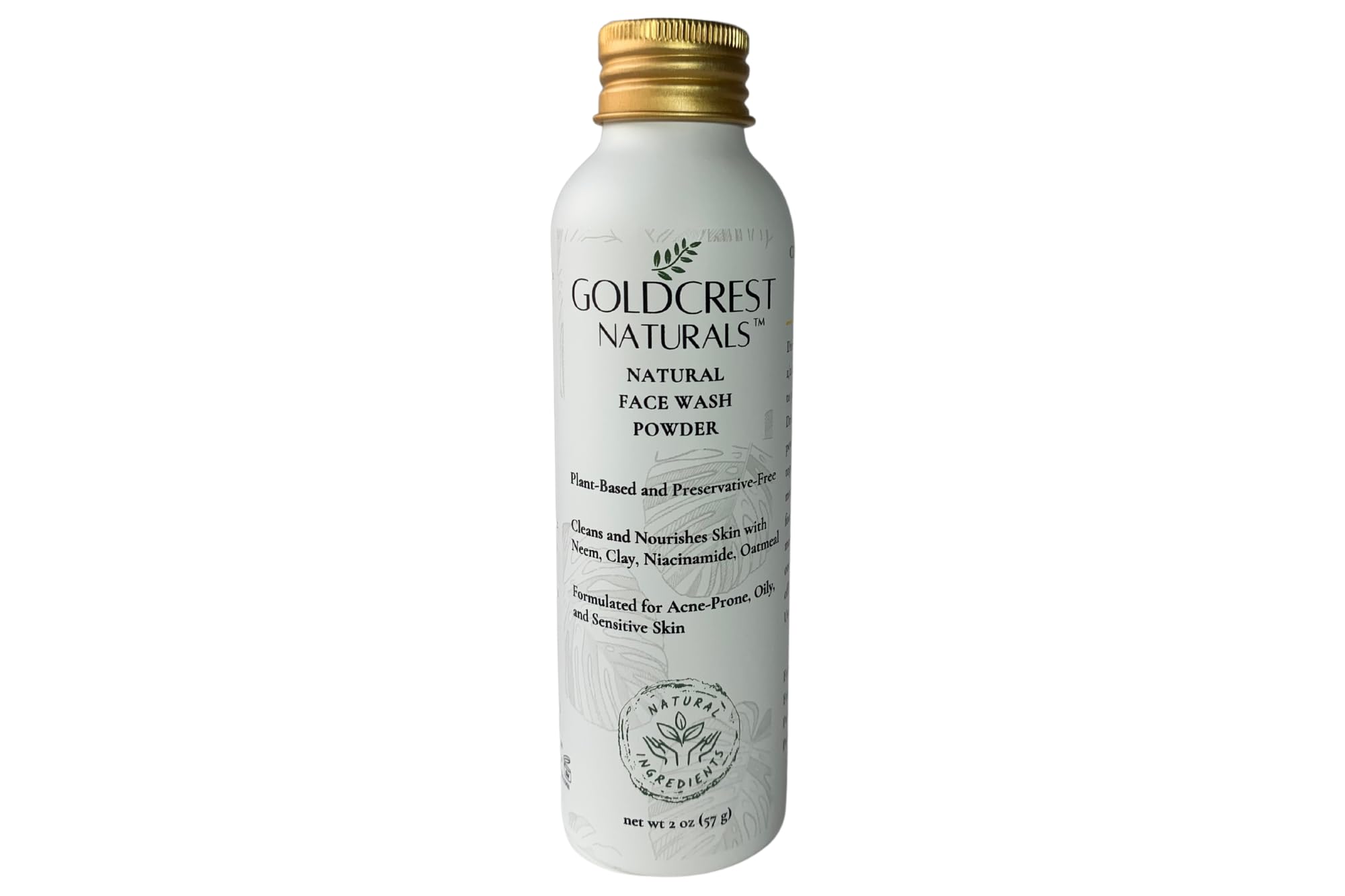 Goldcrest Naturals Face Wash Powder  PowdertoFoam Cleanser for AcneProne, Oily, Combination & Sensitive Skin  Gentle Waterl