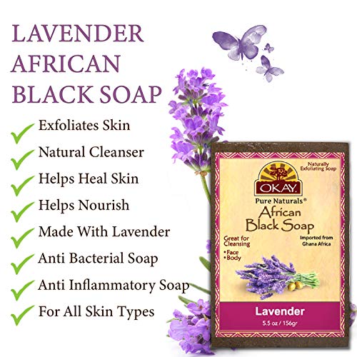 OKAY AFRICAN BLACK SOAP LAVENDER 5.5oz / 156gr