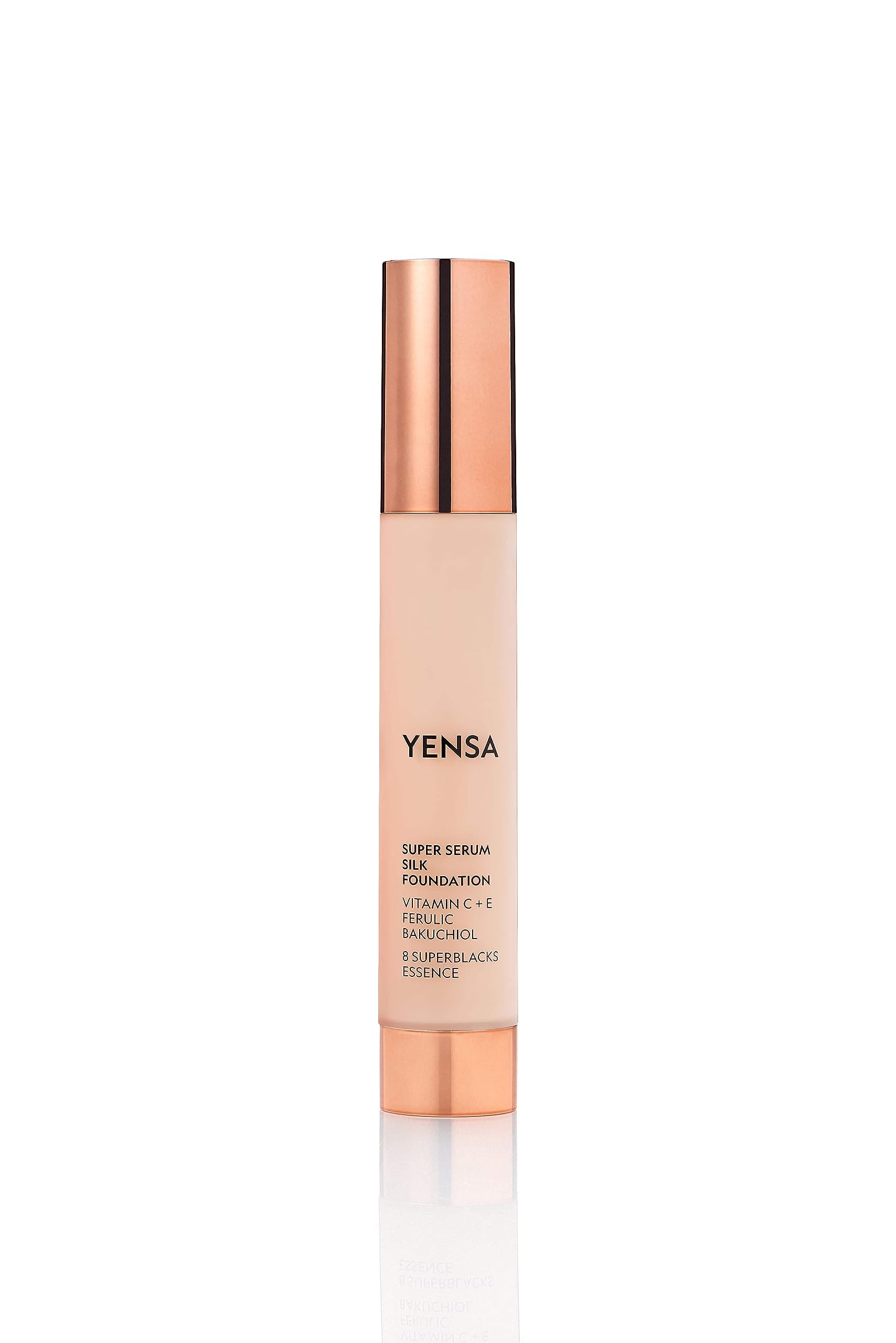 YENSA Serum Foundation Makeup - Super Silk Full Coverage Foundation Enriched with Peptides, Vitamin C & Ferulic Acid to Help Red