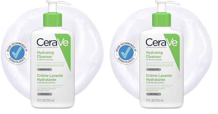 Cerave Hydrating Cleanser For Normal To Dry Skin (236Ml) - Non-Foaming Face Wash With Hyaluronic Acid And Ceramides | Non-Comedo