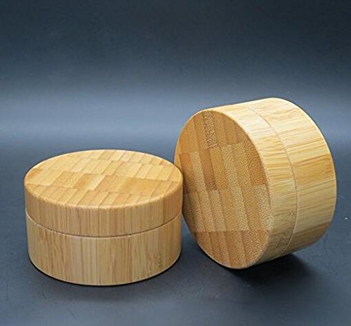 30Ml 1Oz Empty Refillable Portable Environmental Bamboo Diy Make Up Loose Powder Jar Container Case With Sponge Powder Puff And