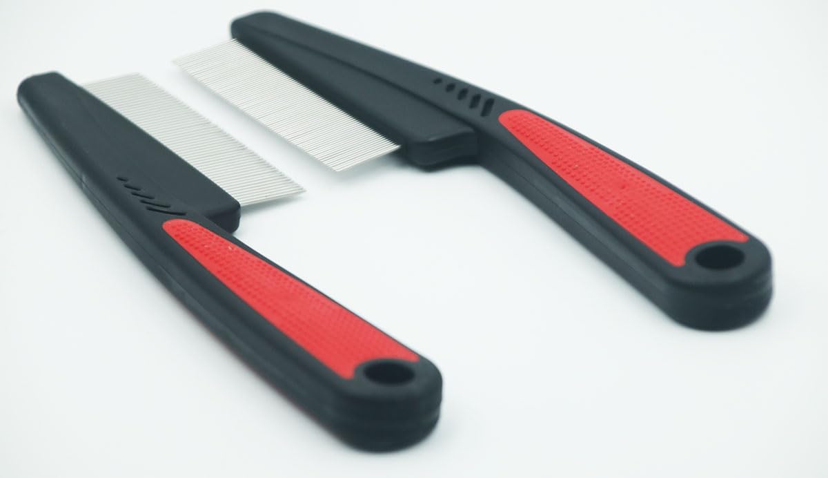 2 Pcs Set Dandruff Removal Combs,Stainless Steel Grooming Hair Comb,Fine & Wide Tooth