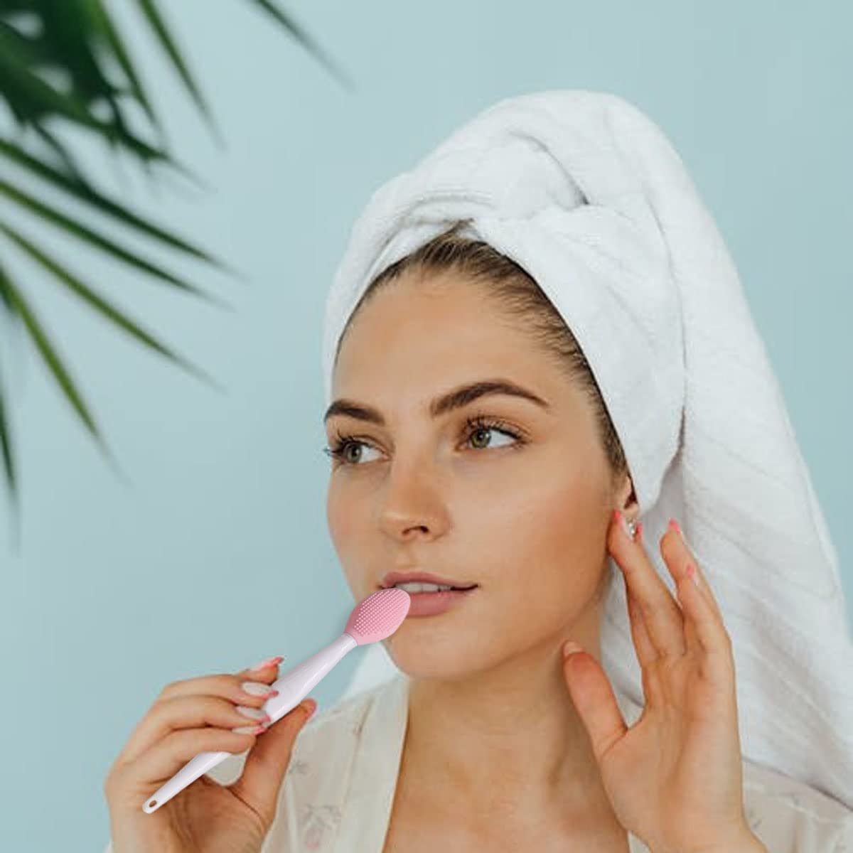 10 PCS Silicone Exfoliating Lip Brush, Lip Exfoliating Brush, Lip Exfoliator Brush, Lip Scrub Brush,Double-Sided Silicone Exfoli