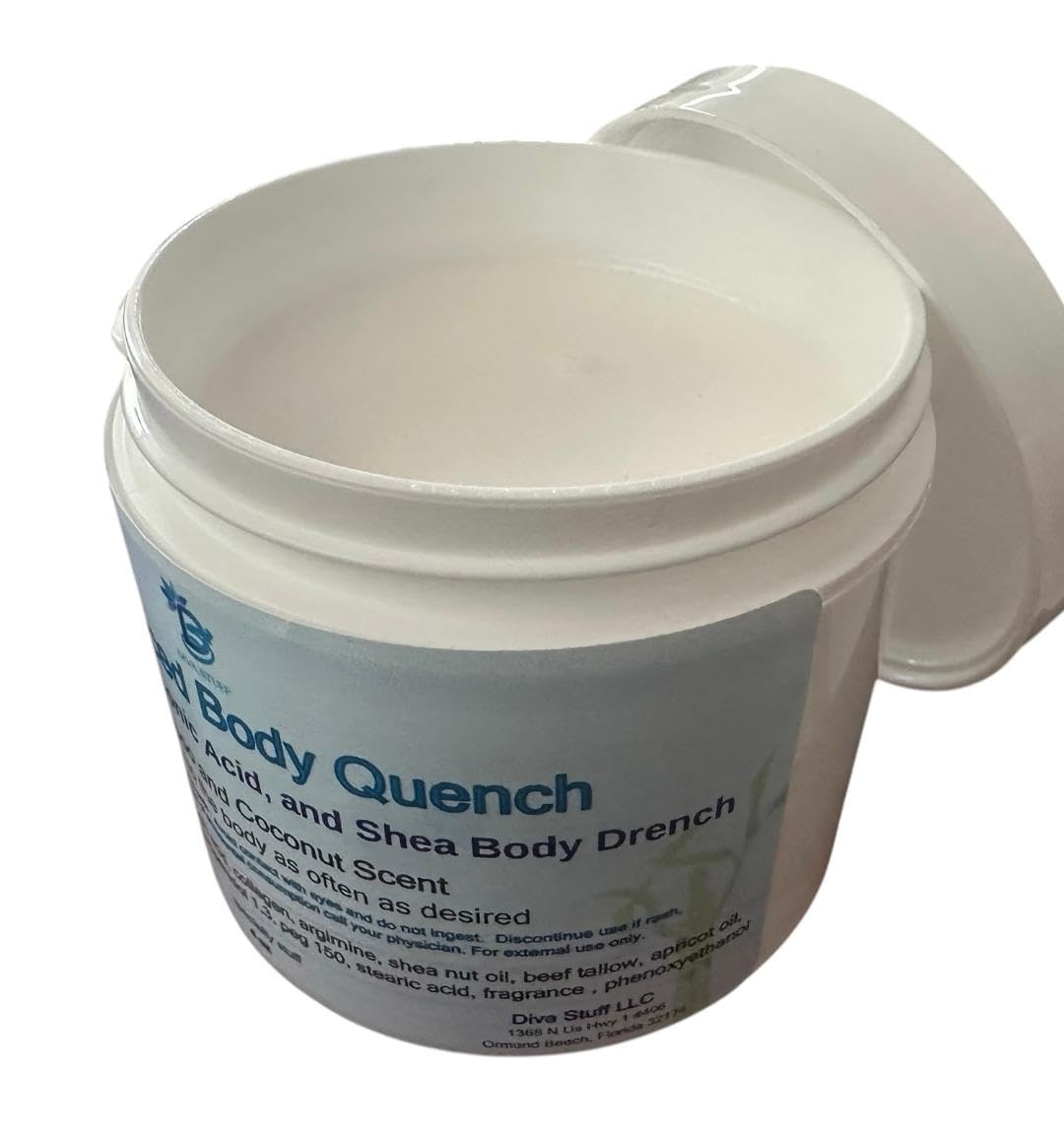 Diva Stuff Advanced Body Quench Coconut and Bamboo Scent, With Beef Tallow, Hyaluronic Acid, Shea Butter, Deep Hydration, Plumps