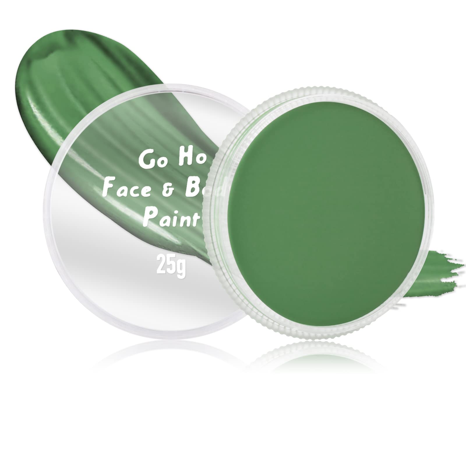 Go Ho Light Green Face Paint Washable For Halloween Makeup,Creamy To Gel Water Based Green Body Paint Full Coverage For Adults C