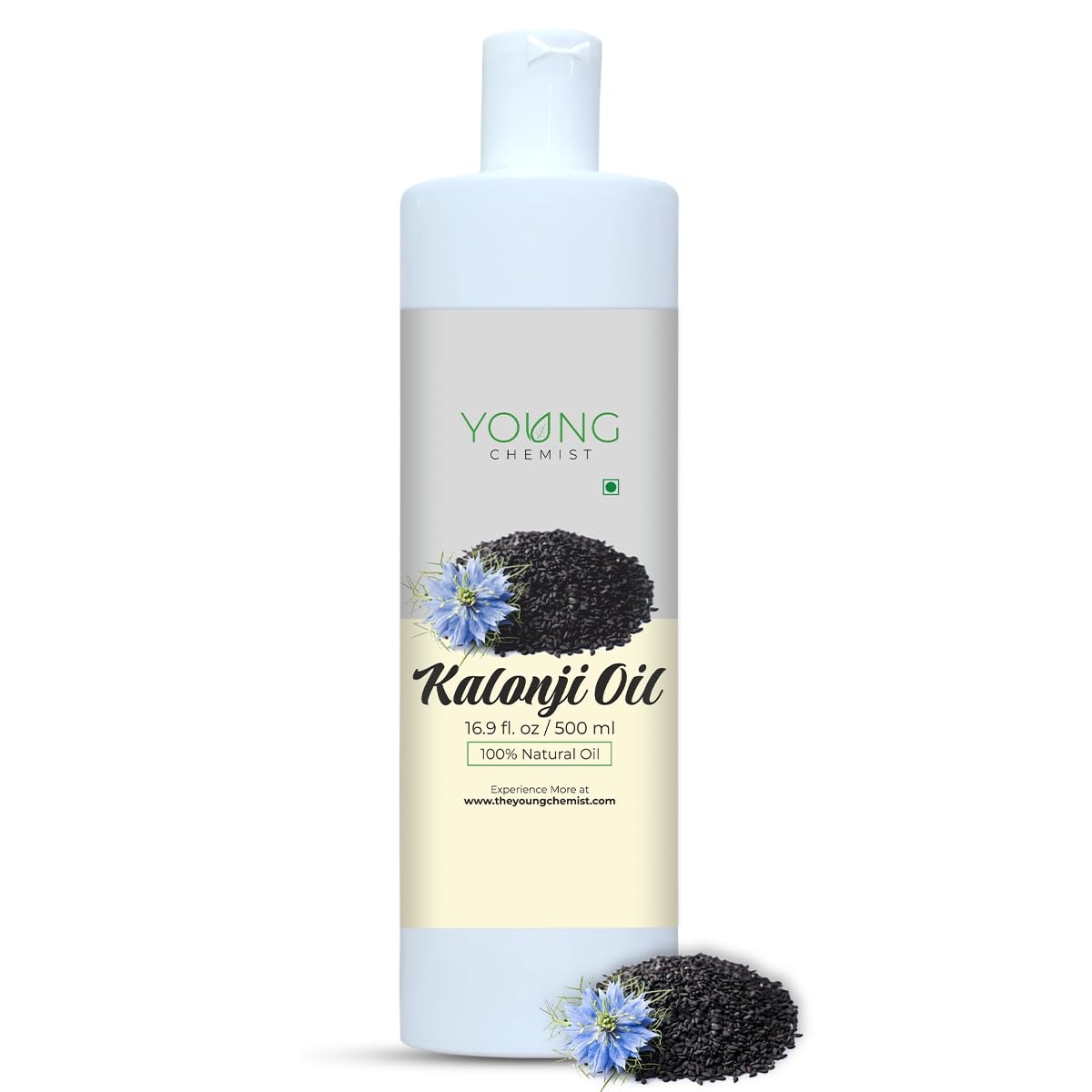 Young Chemist Organic Kalonji Oil For Hair Growth, Edible Use - 500Ml Cold Pressed, Perfect For Eating, Drinking & Wellness