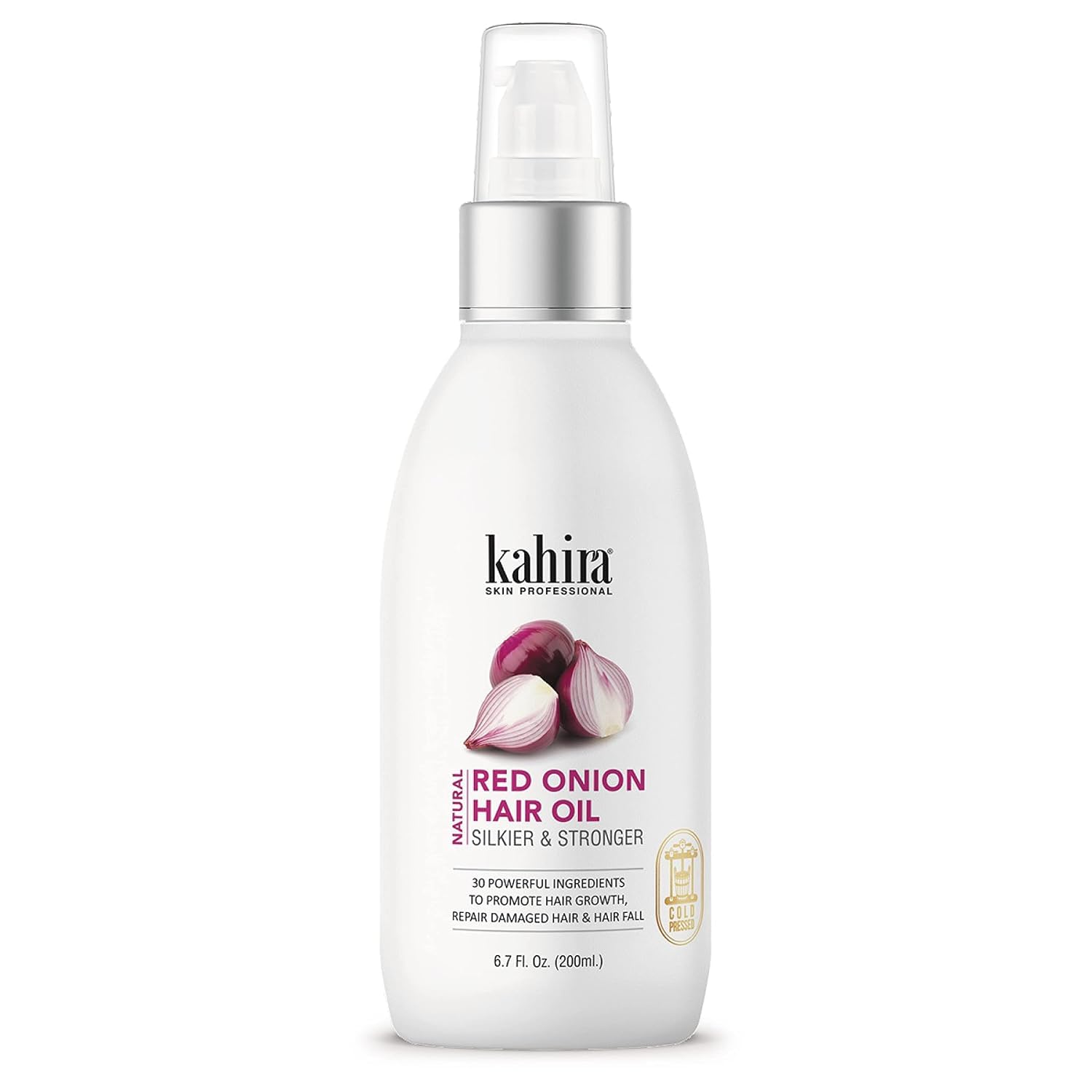 Natural Red Onion Hair Oil for Hair Growth and Hair Fall Control, Cold Pressed, 200ml