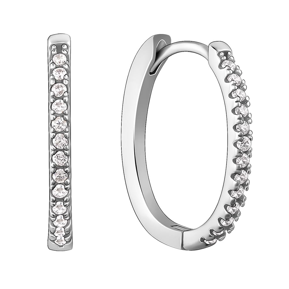 GIVA 925 Silver Zircon Twinkling Hoop Earrings|Gifts For Girlfriend,Rakhi Rakshabandhan Gift For Sister Bhabhi,Gifts For Women &