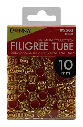 Donna Collection Filigree Tube, Gold, 10mm