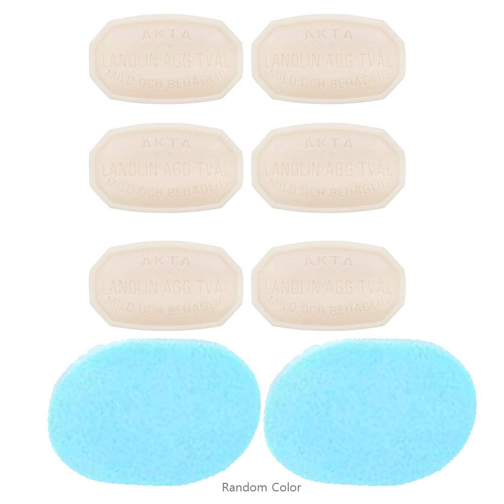 Victoria Original Sweden Egg Facial Care With Lanolin & Rose Water 50G X 6 With Cleansing Sponge 2-Ct