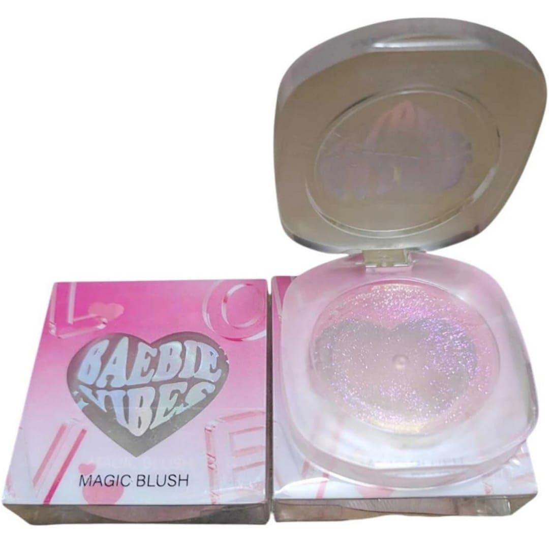 Magic Huda Color Changing Jelly 3In1 Crystal Blush Blusher Highlighter For Cheeks Makeup (Korean Shimmer Magic Cheek Cream Trans