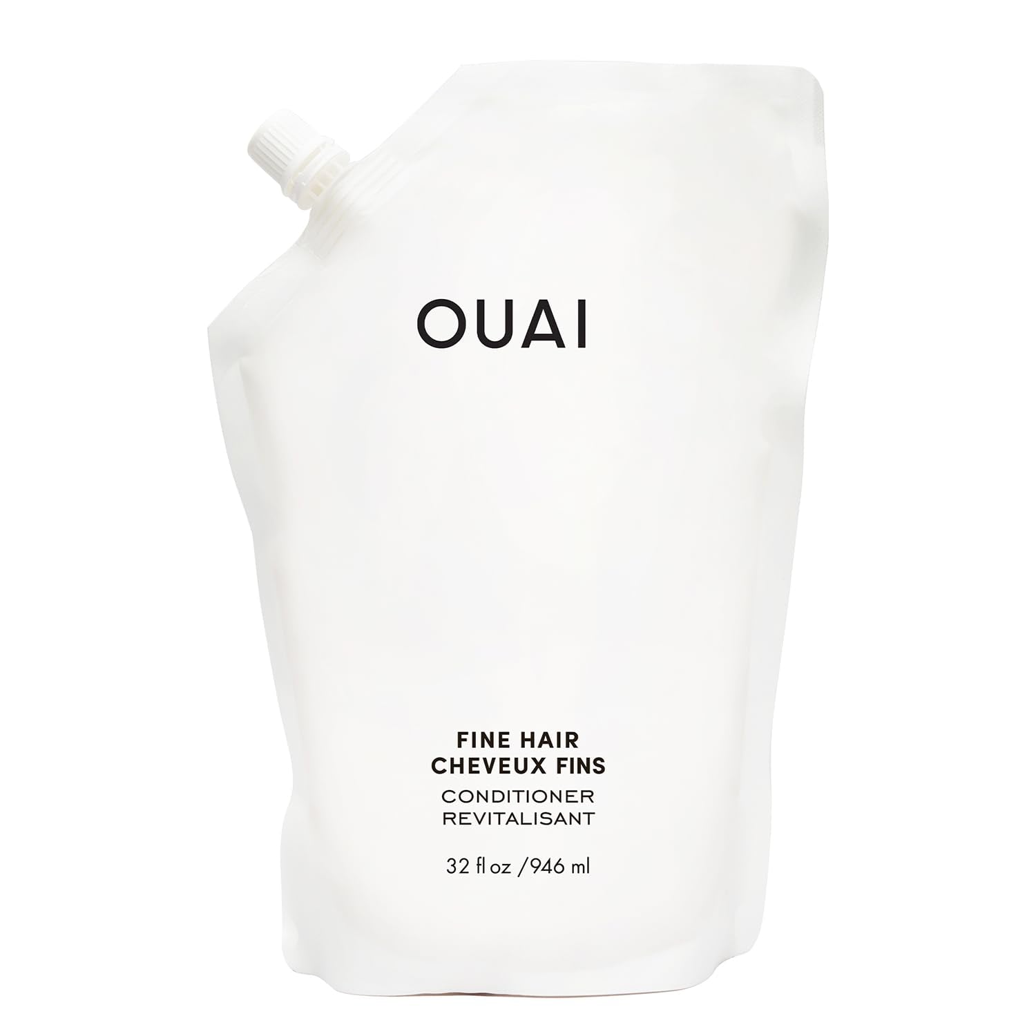 OUAI Fine Hair Conditioner Refill - Volumizing Conditioner Made with Keratin, Biotin and Chia Seed Oil - Adds Softness, Bounce a