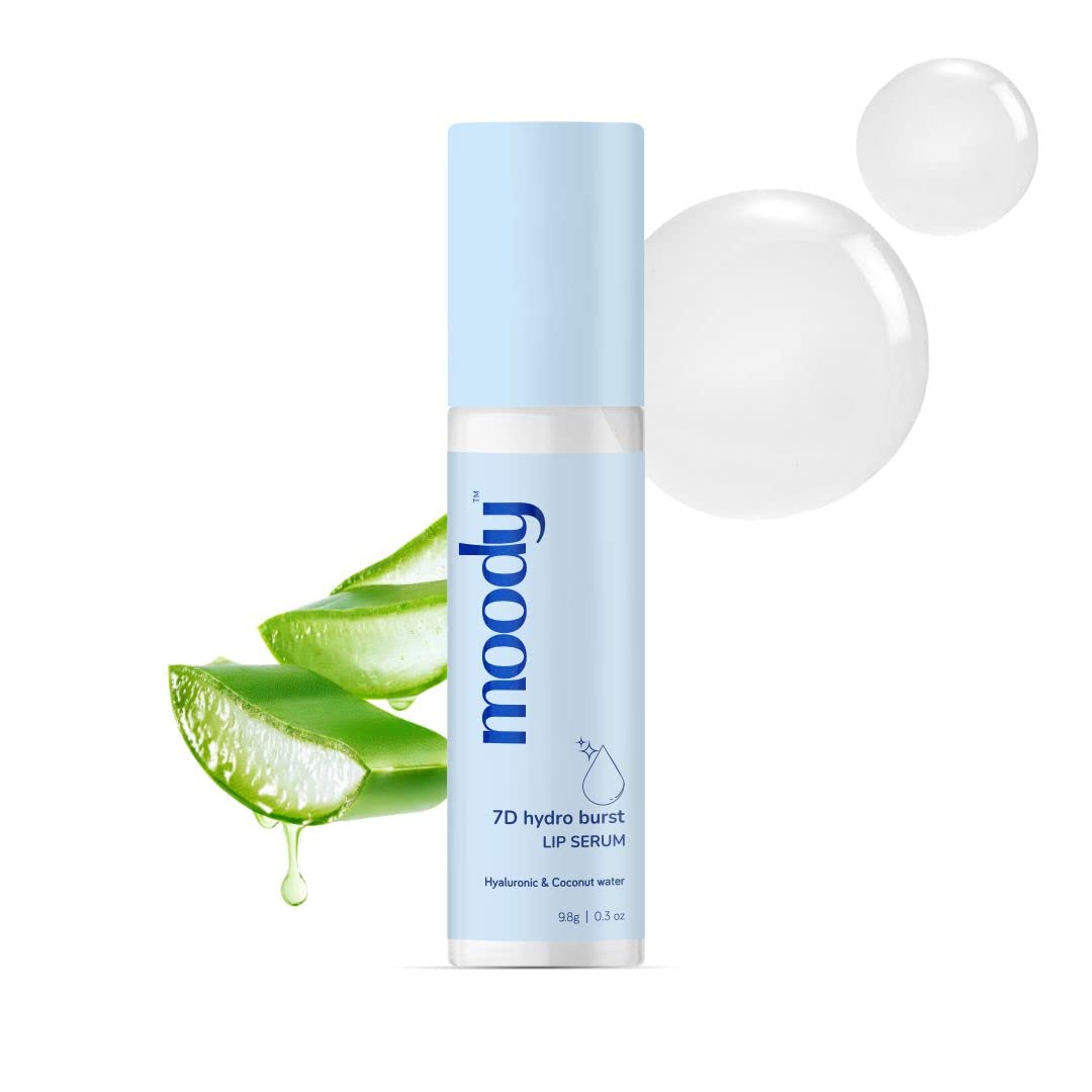 Moody 7D Hydro Burst Lip Serum RollOn With Hyaluronic Acid, Kojic & Ceramides For Pigmentation & Hydration| Lip Serum For Chapp