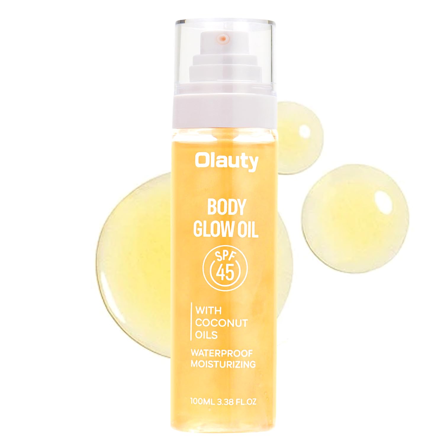 firstfly Sunscreen Body Oil SPF45 Body Moisturizer Oil Serum with Coconut Oil for Dry Skin Nourishing Glowing Skin Care Body Shi