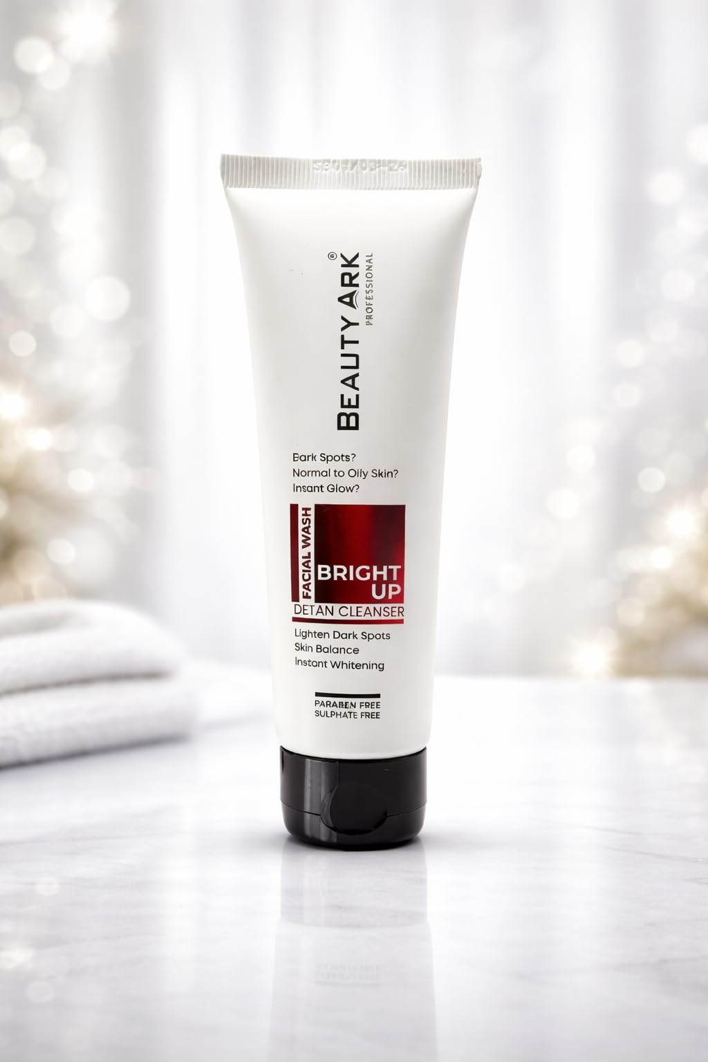 Beauty Ark Professional Bright Up Facial Wash, Lightens Dark Spots, Instant Whitening, Paraben Free, Sulphate Free 75Ml