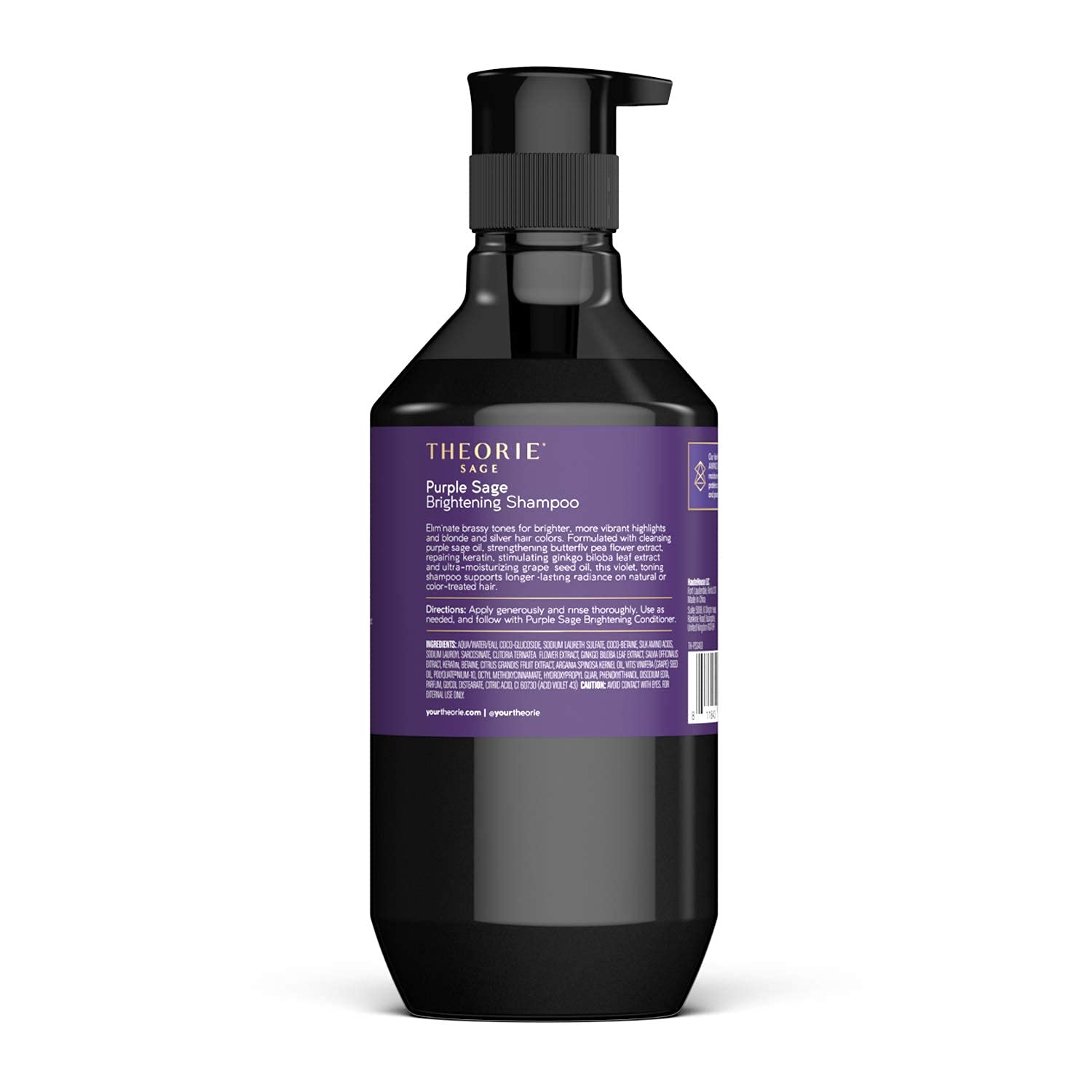 Theorie Purple Sage Brightening Shampoo- Balance, Tone & Brighten Blonde, Silver, Grey, Bleached, Color Treated Or Highlighted H