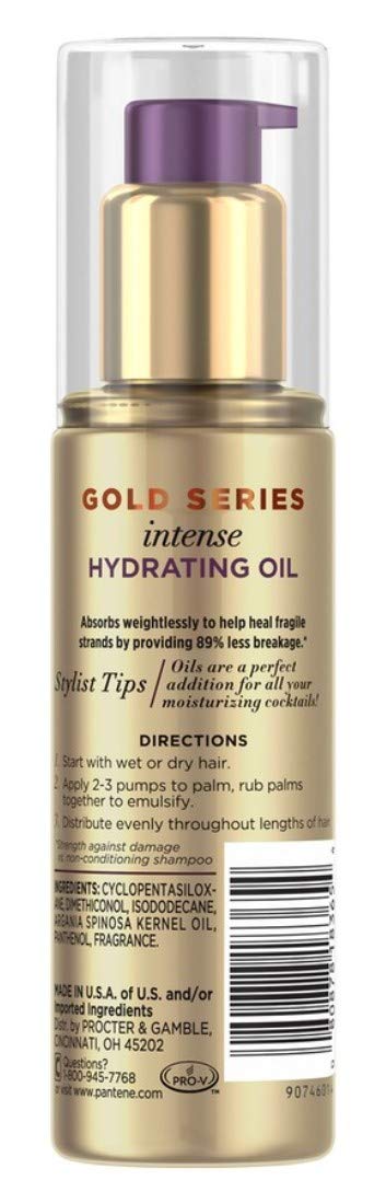 Pantene Gold Series Intense Hydrating Oil 3.2 Ounce (95Ml) (3 Pack)