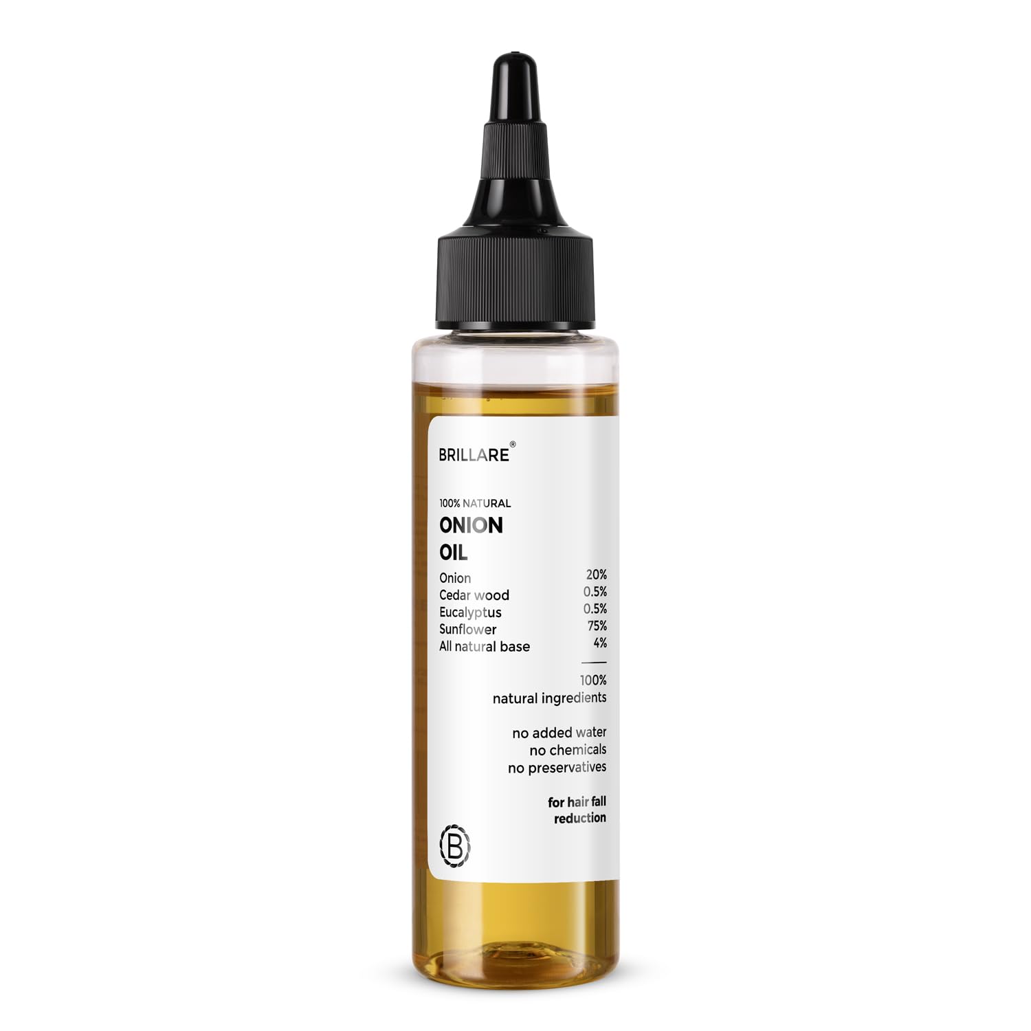 Brillare 20% Onion Hair Oil For Hair Fall Reduction With Goodness Of Cedar Wood & Sunflower | Visible Hair Fall Reduction In 15 