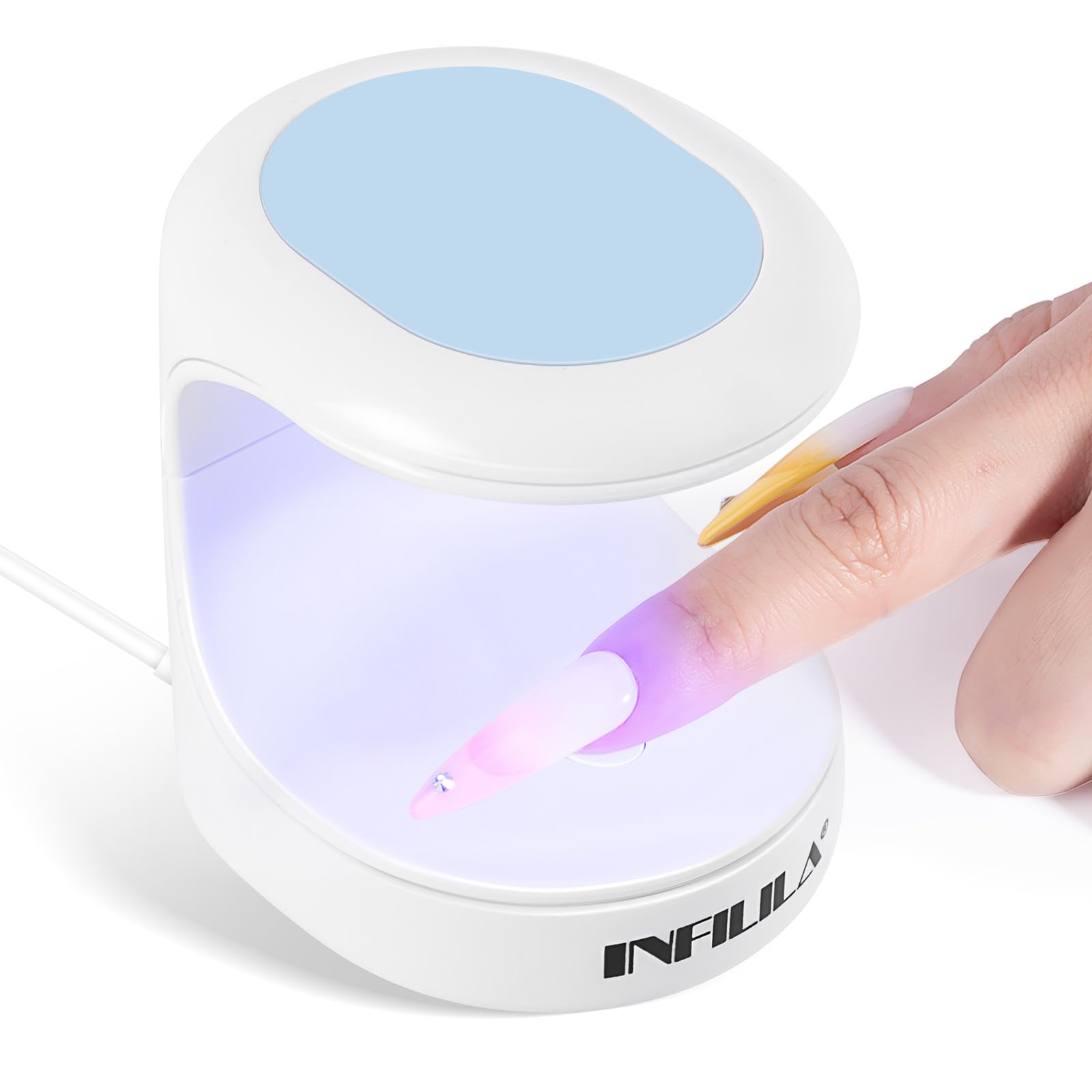 NXJ INFILILA Mini UV Light for Gel Nails, Quick-Dry Mini Nail Lamp 16W, Portable UV Light for Easy and Fast Nails Extension, 180