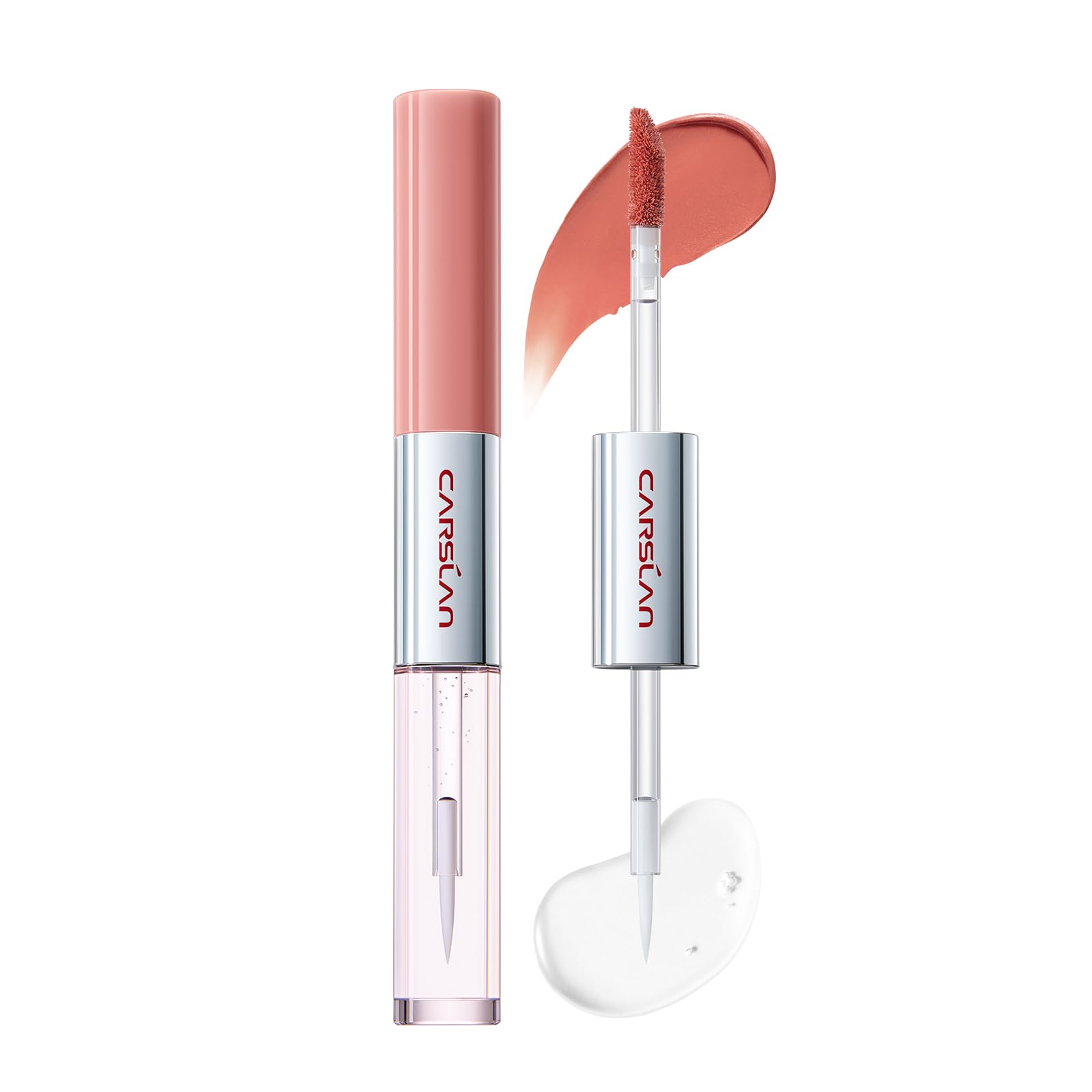 CARSLAN DualEnded Lip Stain, Matte Liquid Lipstick & Clear Gloss Top Coat
