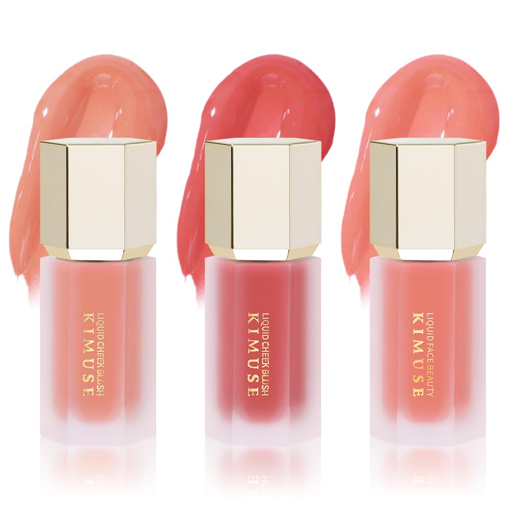 KIMUSE Liquid Blush - Soft Cream Blush for Cheeks, Long-Wearing, Waterproof & Smudge Proof, Dewy Finish