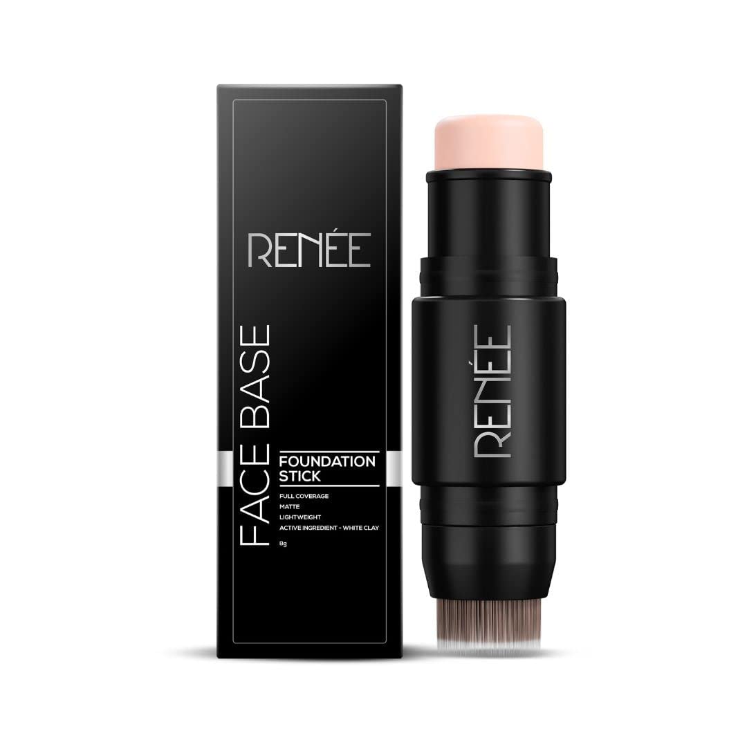 Renee Face Base Foundation Stick With Applicator  Creamy Latte, 8Gm