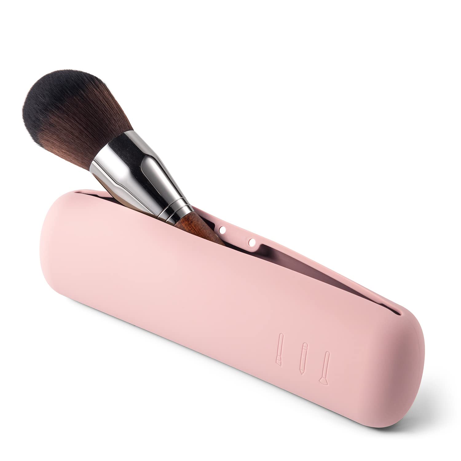 Bezox Makeup Brush Holder With Magnet Closure - Silicone Make Up Brushes Case For Travel - Portable Cosmetic Brush Organizer Bag