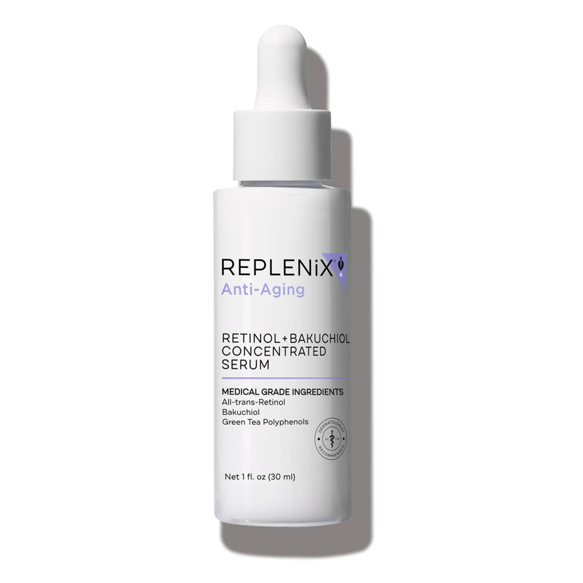 Replenix Anti-Aging Retinol + Bakuchiol Concentrated Face Serum, Medical-Grade Facial Treatment for Mature, Uneven Skin (1 fl. o