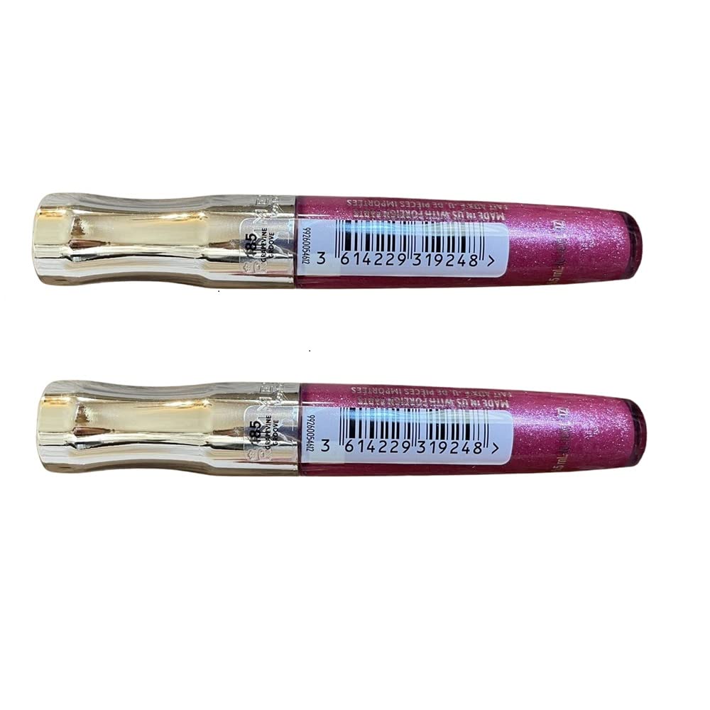 Pack Of 2 Rimmel Stay Glossy 6Hr Lip Gloss, Grapevine Groove # 185