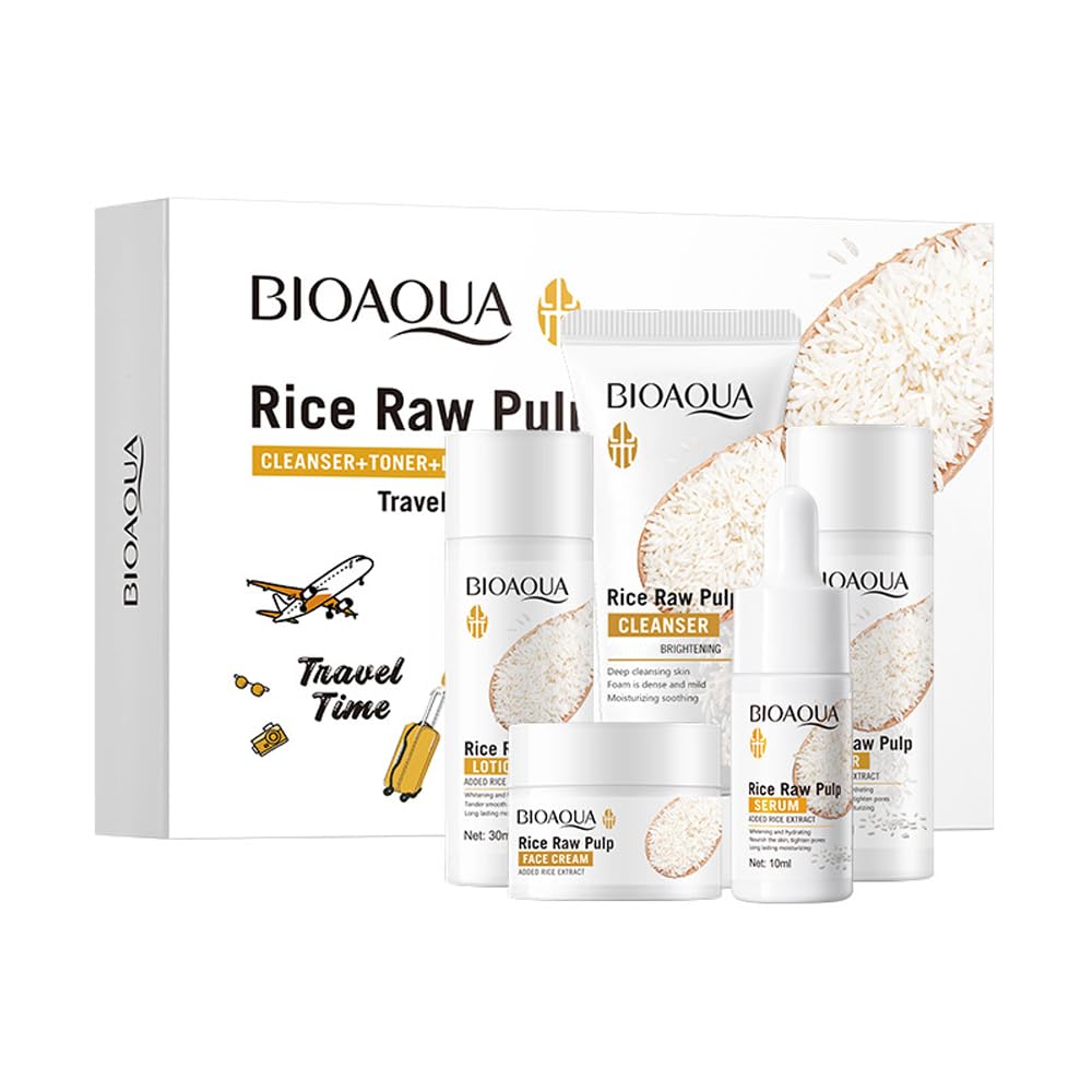 BIOAQUA Rice Raw Pulp Skincare Travel Size Hydrated 5pcs