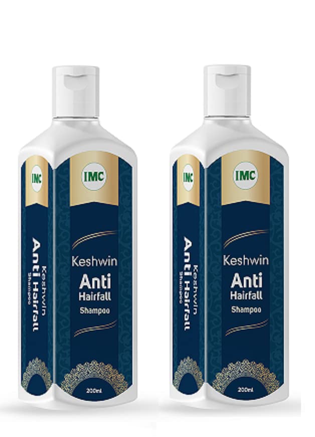 Imc Keshwin Anti Hairfall Shampoo Enriched With Aloe Vera Henna Shikaki And Bhringraj. 200 Ml Pack Of 2