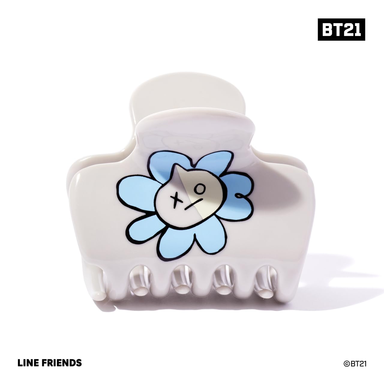 BT21 x Kitsch Recycled Plastic Puffy Medium Hair Clips for Women - Medium Claw Clips for Thin Hair | Claw Hair Clips for Short H