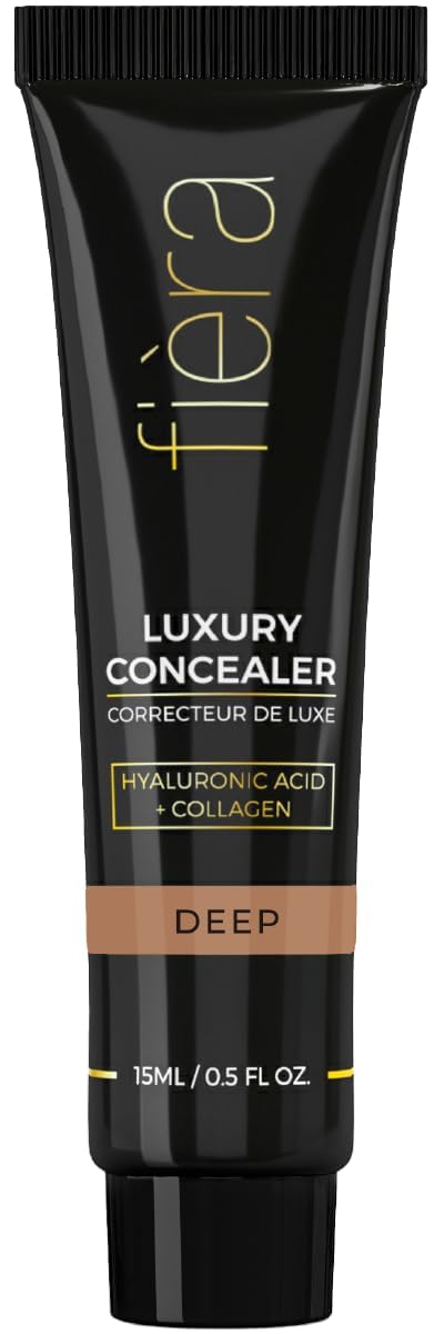 Fira Luxury Concealer with Anti-Aging - All Day Coverage for Dark Circles, Fine Lines, Wrinkles & Spots - Deep, 0.5 Ounce