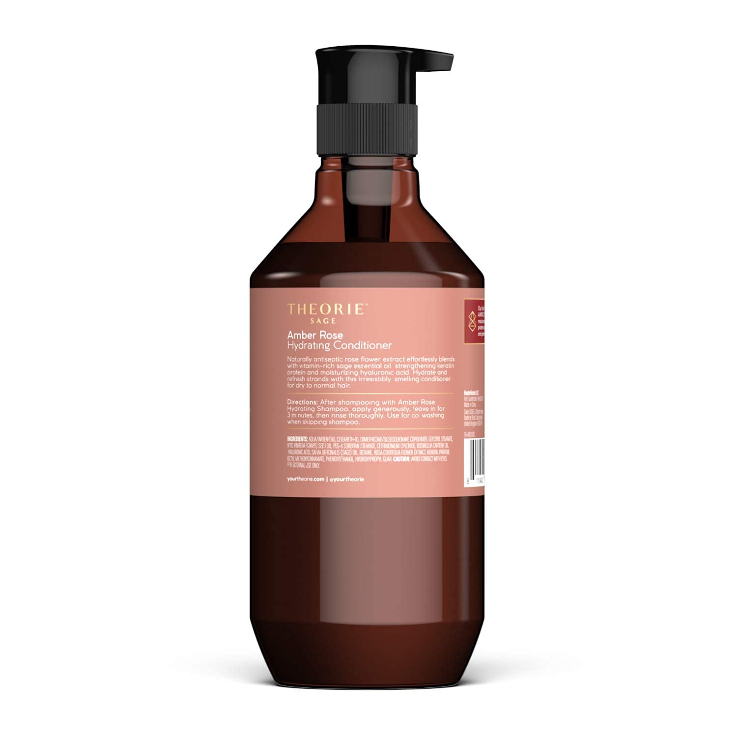 Theorie Amber Rose Hydrating Conditioner- Refresh & Hydrate, Irresistible Scent Of Rose, Jasmine & Amber, Suited For All Hair Ty
