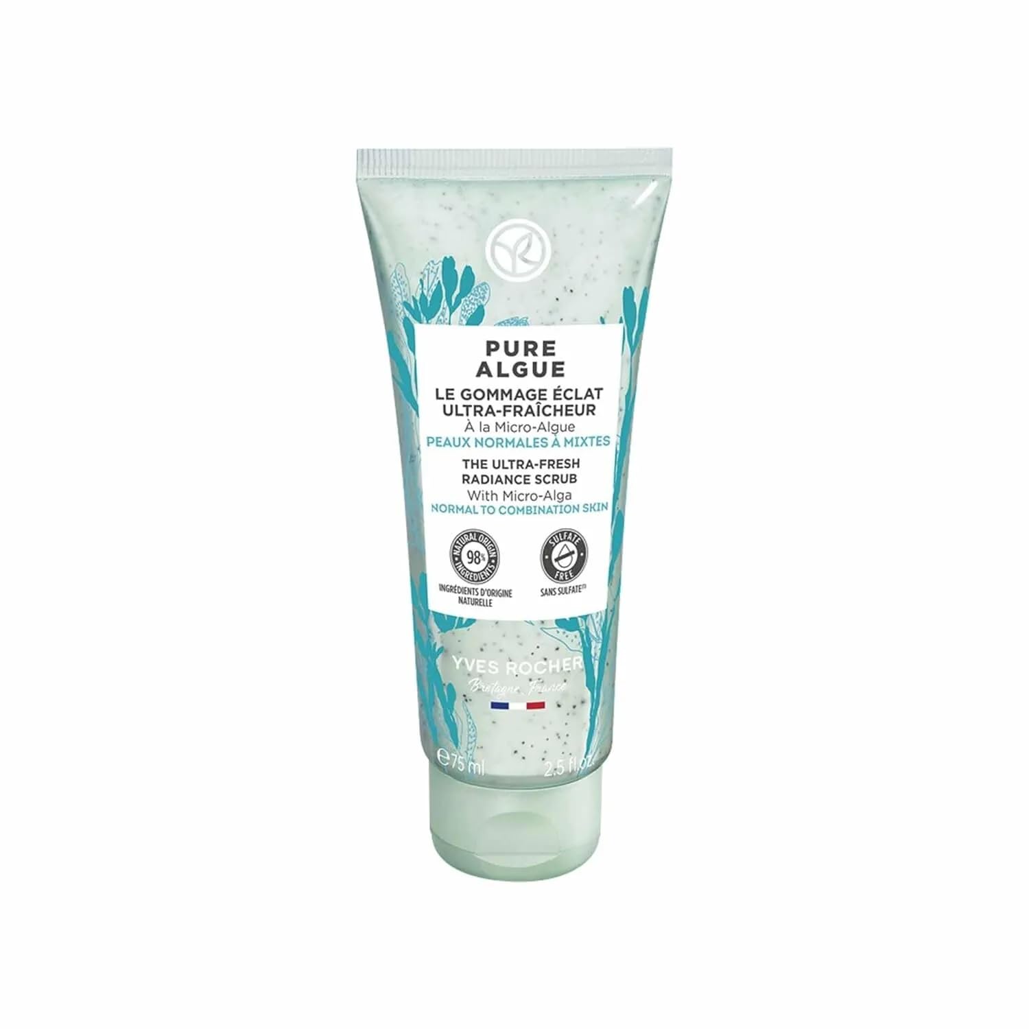 Yves Rocher Pure Algue UltraFresh Facial Scrub Women Day Skin Face Care 75 ml. / 2.5 fl.oz.