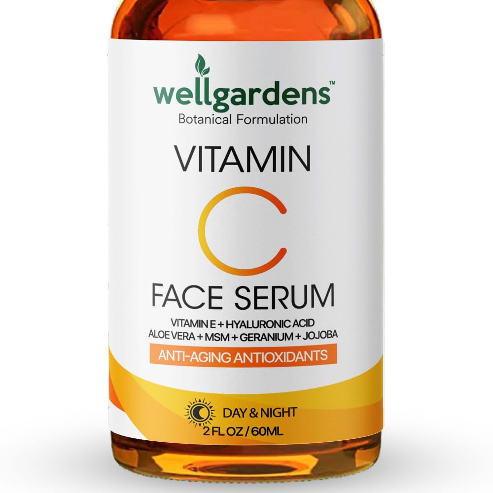 100% Pure Vitamin C Serum for Face  Anti Aging Face Serum  Vitamin C Face Serum, Vitamin E, Hyaluronic Acid, Botanical Blend 