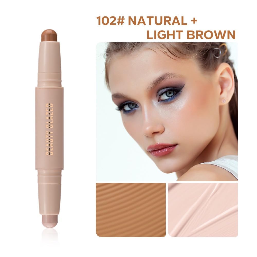 Cream Contour Sticks,Shades With Highlighter & Bronzer,Non-Greasy And Waterproof Contouring Pen,Easy To Sculpt The Face And Crea