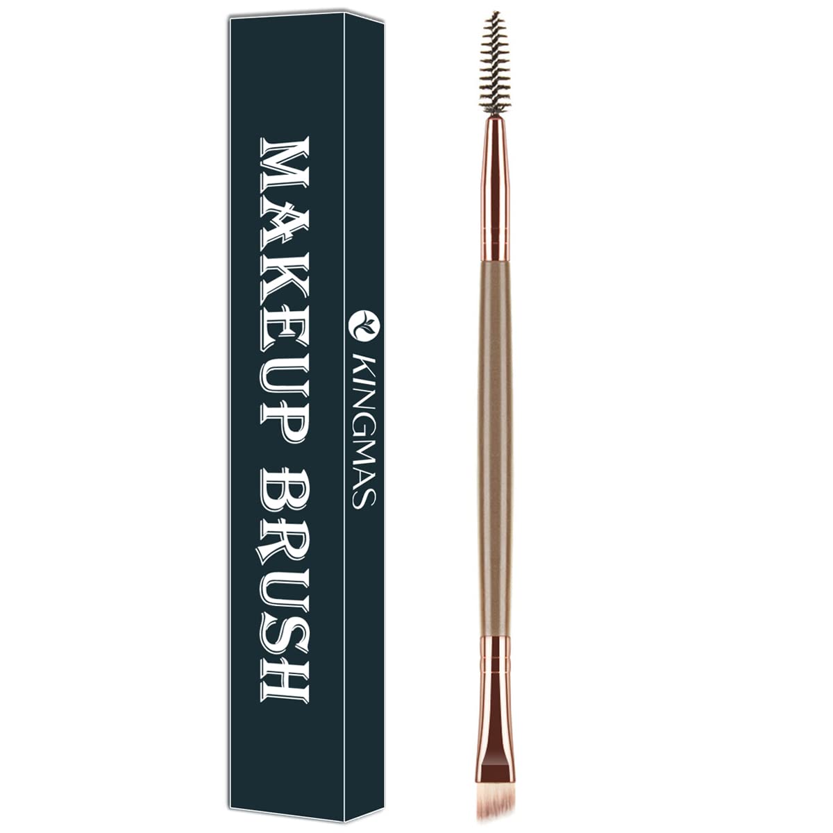 Kingmas Eyebrow Brush, Professional Dual Angled Eye Brow Brush And Spoolie Brush Eyelash Comb Eyebrow Tool (Dark Brown)