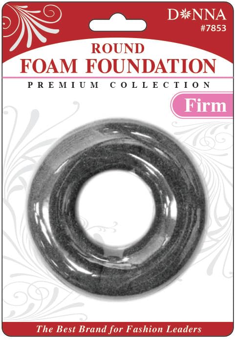 DONNA Round Firm Foam Foundation, Donut Hair Bun Maker, Ring Style Bun Maker Large Size