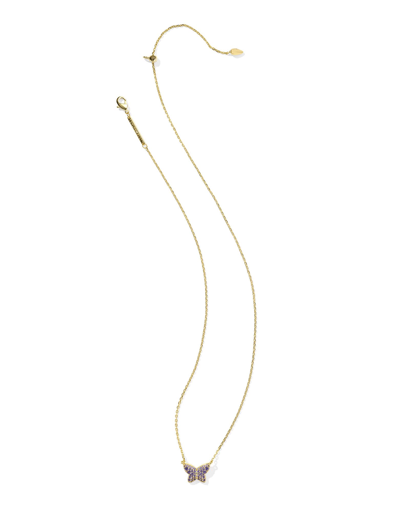 Kendra Scott 14k Gold-Plated Lillia Crystal Pendant Necklace in Violet Crystal, Fashion Jewelry for Women