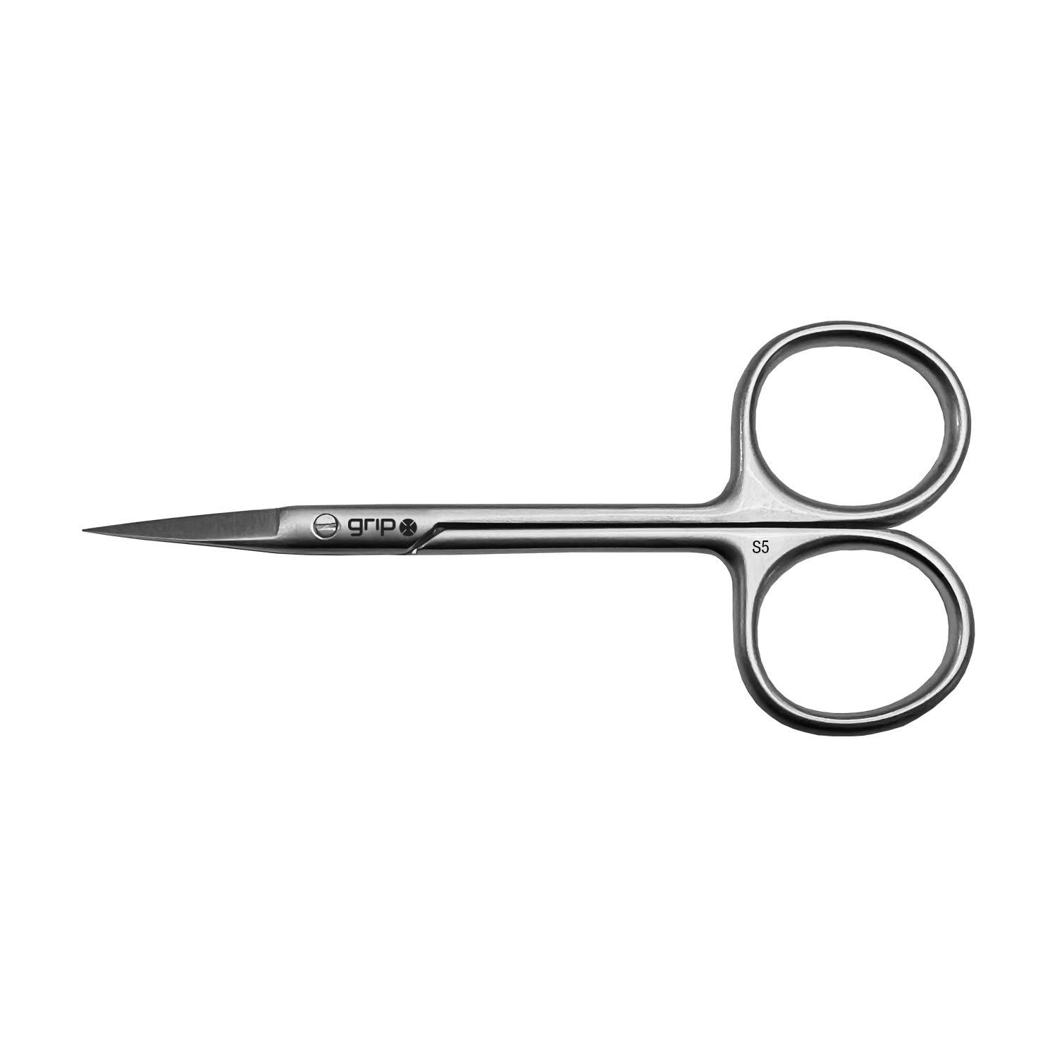 Grip Scissor Precision Stainless Steel S5 - Fine Tip Beauty Scissors for Eyebrows, Facial Hair & Nail Trimming - Rust-Resistant 