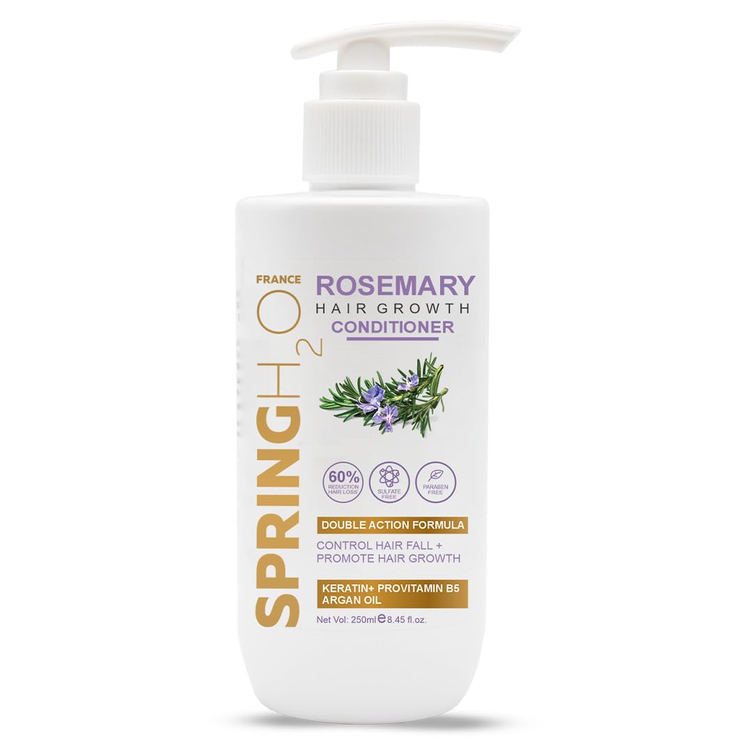 Spring H2O Rosemary Hair Growth Conditioner 250Ml  Natural Hair Loss Treatment With Organic Rosemary Oil & Biotin  SulfateFre
