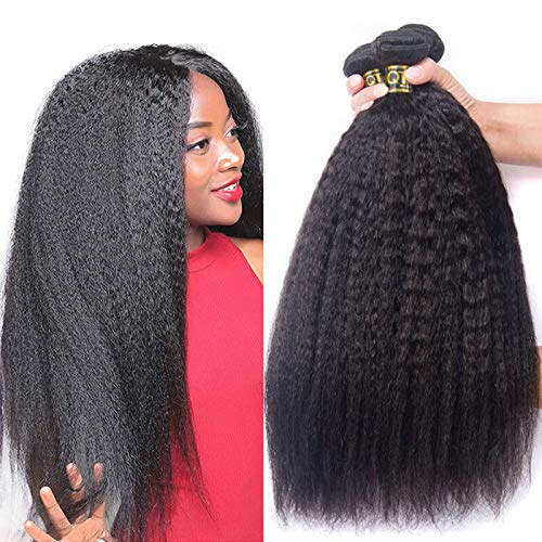 QTHAIR 14A Brazilian Kinkys Straight Hair Bundle 26inch 100% Human Hair Bundles Yaki Straight Weave 100% Unprocessed Virgin Hair