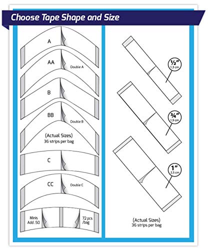 Walker Tape Front Support Tape C Contour. 1-pk = 36 Pieces Double Side Adhesive WKR-LF-C Custom